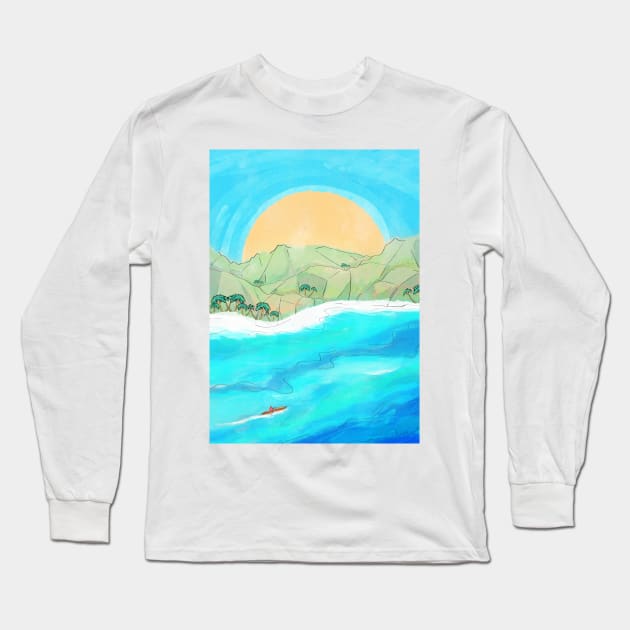 The Island I Go Long Sleeve T-Shirt by Swadeillustrations